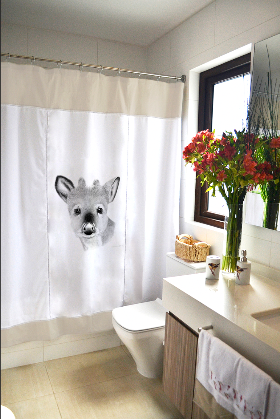 CORTINA BAÑO PUDÚ