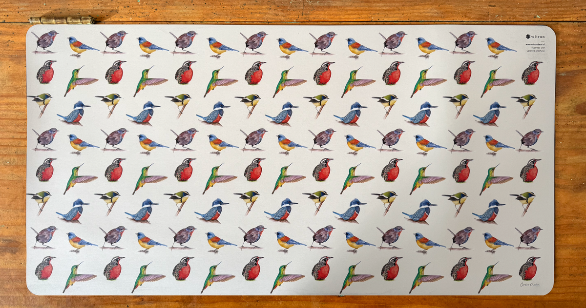 DESK MAT AVES FONDO CLARO