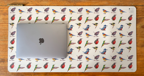 DESK MAT AVES FONDO CLARO